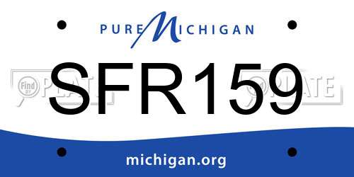 SFR159 Michigan License Plate