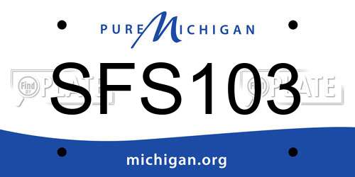 SFS103 Michigan License Plate