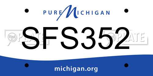 SFS352 Michigan License Plate