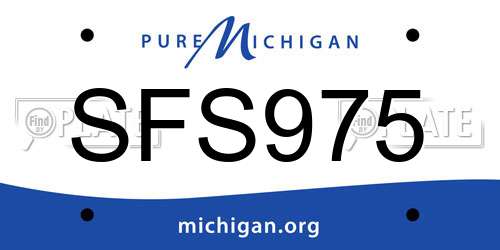 SFS975 Michigan License Plate