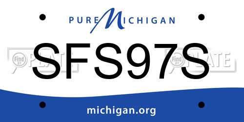 SFS97S Michigan License Plate