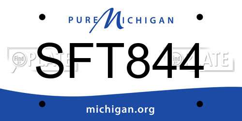SFT844 Michigan License Plate