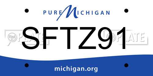 SFTZ91 Michigan License Plate
