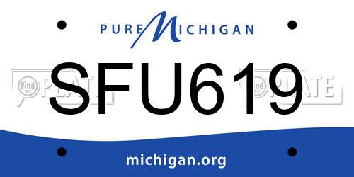 SFU619 Michigan License Plate