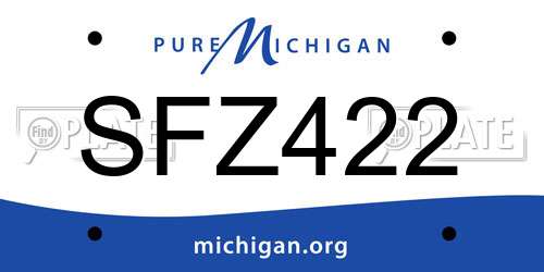 SFZ422 Michigan License Plate