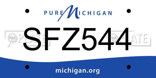 SFZ544 Michigan License Plate