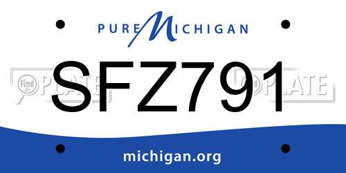 SFZ791 Michigan License Plate