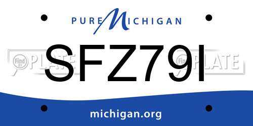 SFZ79I Michigan License Plate