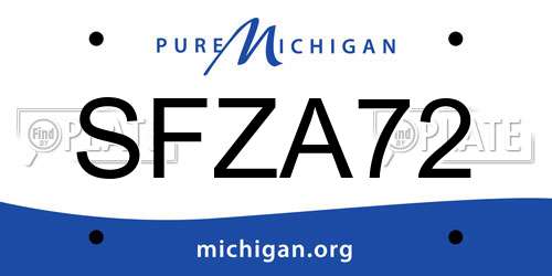 SFZA72 Michigan License Plate