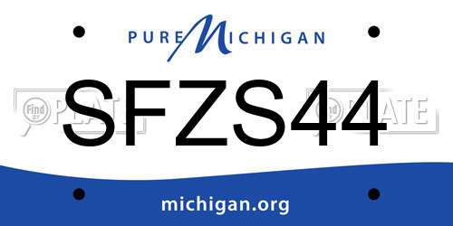 SFZS44 Michigan License Plate