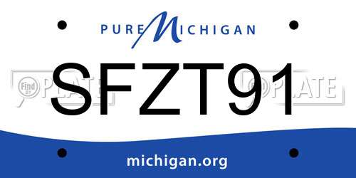 SFZT91 Michigan License Plate
