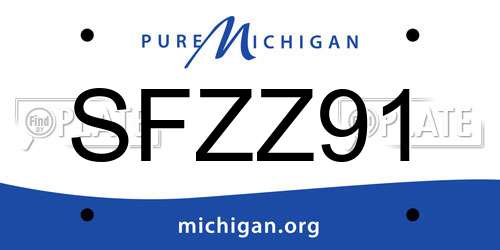 SFZZ91 Michigan License Plate