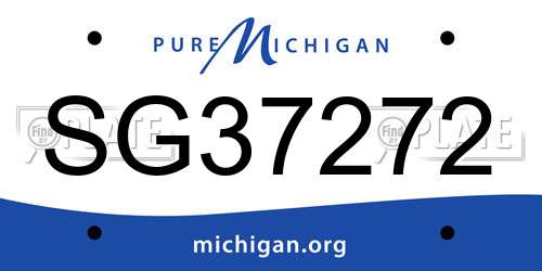 SG37272 Michigan License Plate