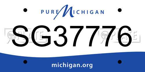 SG37776 Michigan License Plate