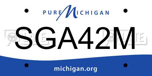 SGA42M Michigan License Plate