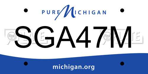 SGA47M Michigan License Plate