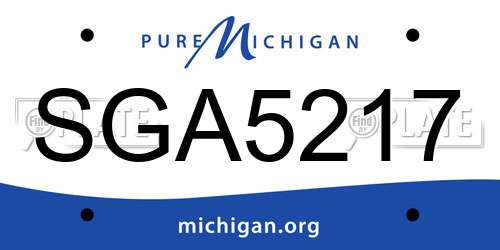 SGA5217 Michigan License Plate