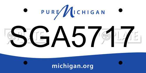 SGA5717 Michigan License Plate