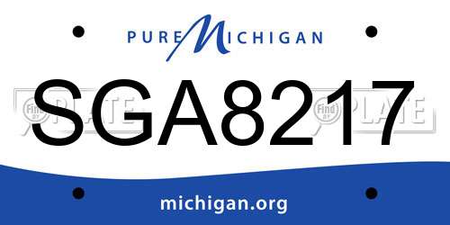 SGA8217 Michigan License Plate