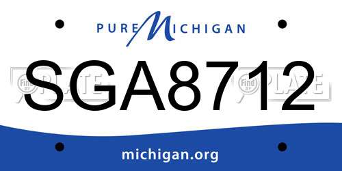 SGA8712 Michigan License Plate