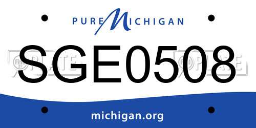 SGE0508 Michigan License Plate