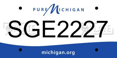 SGE2227 Michigan License Plate