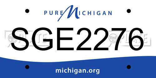 SGE2276 Michigan License Plate