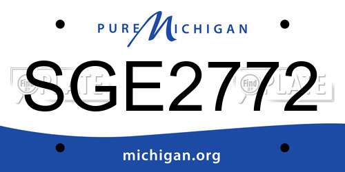 SGE2772 Michigan License Plate