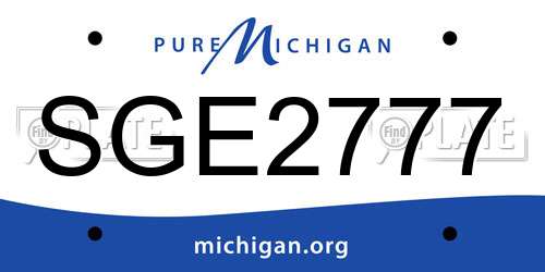 SGE2777 Michigan License Plate