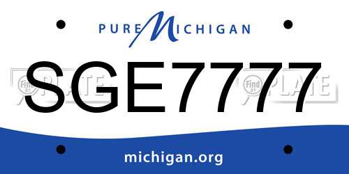SGE7777 Michigan License Plate