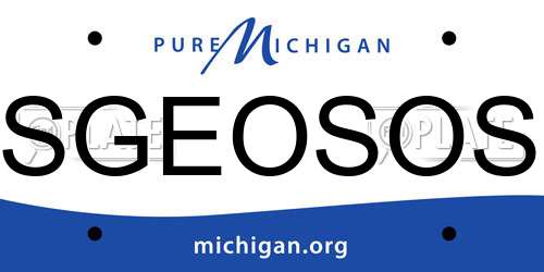 SGEOSOS Michigan License Plate