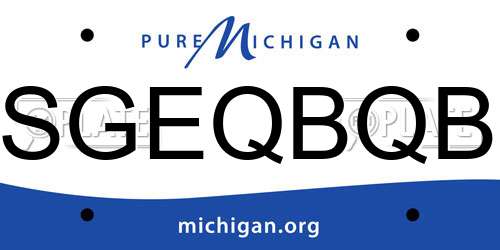 SGEQBQB Michigan License Plate
