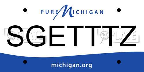 SGETTTZ Michigan License Plate