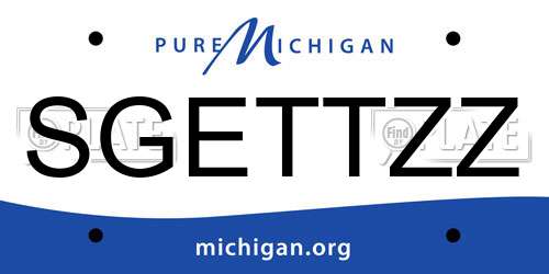 SGETTZZ Michigan License Plate