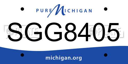 SGG8405 Michigan License Plate