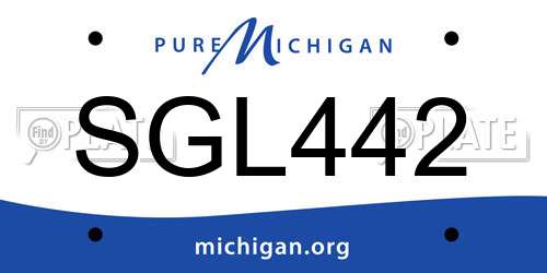 SGL442 Michigan License Plate