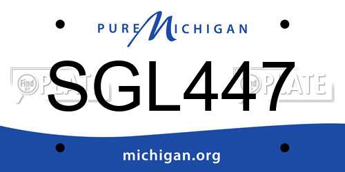 SGL447 Michigan License Plate