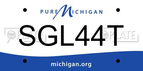 SGL44T Michigan License Plate