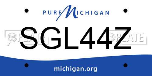 SGL44Z Michigan License Plate