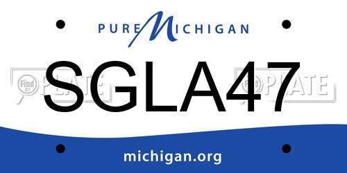 SGLA47 Michigan License Plate