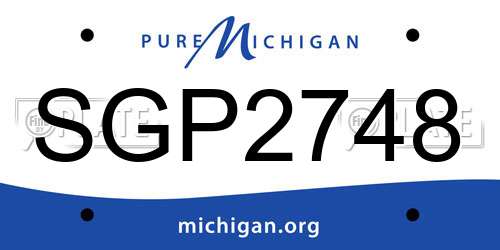 SGP2748 Michigan License Plate