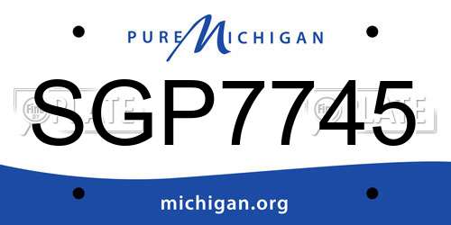 SGP7745 Michigan License Plate