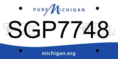 SGP7748 Michigan License Plate