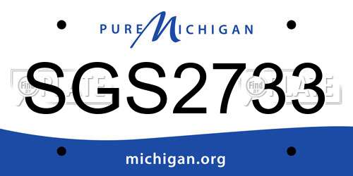 SGS2733 Michigan License Plate