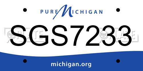 SGS7233 Michigan License Plate