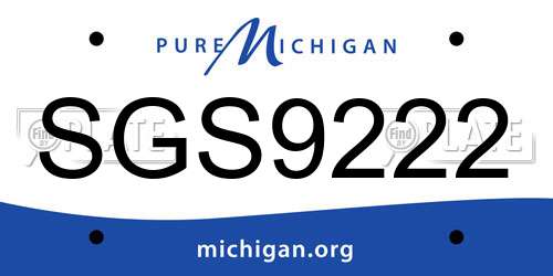 SGS9222 Michigan License Plate