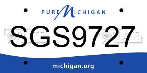 SGS9727 Michigan License Plate