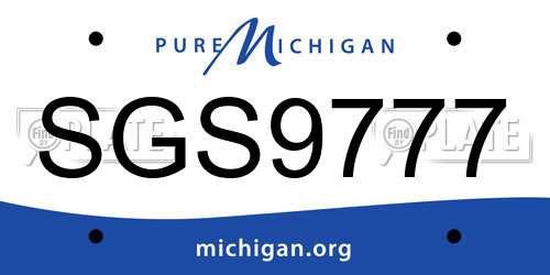 SGS9777 Michigan License Plate