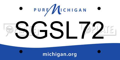 SGSL72 Michigan License Plate