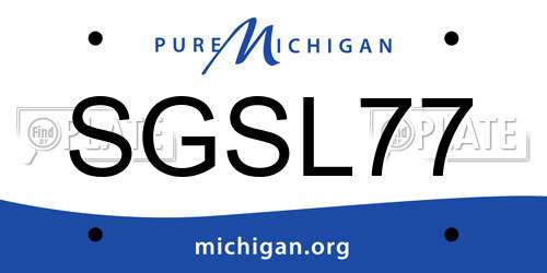 SGSL77 Michigan License Plate